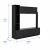 Black TV Stand with Storage Cabinets size