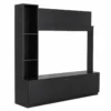 Black TV Stand with Storage Cabinets