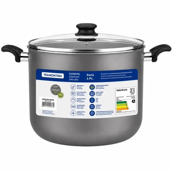 Stock Pot with Glass Lid 28cm 11.8L Stock Pot with Glass Lid 28cm 11.8L