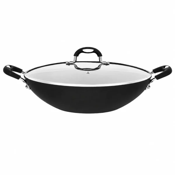 Non-Stick Wok with Glass Lid 32cm 4.8L Non-Stick Wok with Glass Lid 32cm 4.8L
