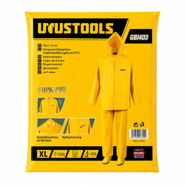 UYUSTOOLS GBI403 PVC Rain Coat Set-Yellow XL