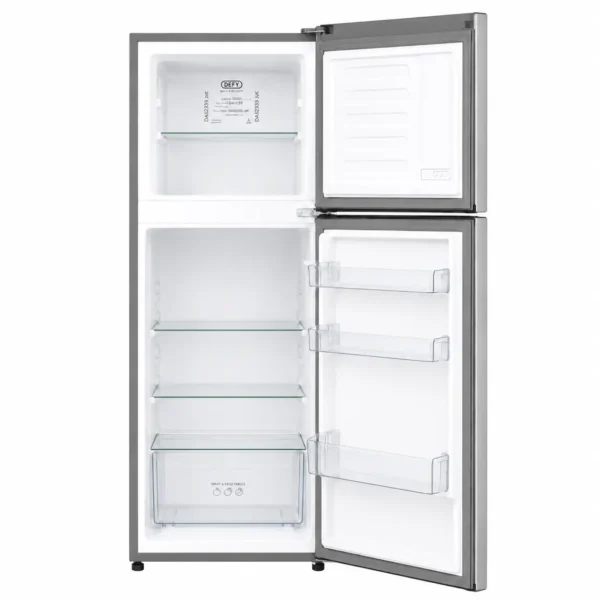 Defy DAD239 157L Top Freezer Fridge-Metallic door open