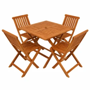 5-Piece Wooden Folding Outdoor Dining Set 5-Piece Wooden Folding Outdoor Dining Set