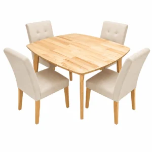 5-Piece Wooden Dining Set with 4 Chairs 5-Piece Wooden Dining Set with 4 Chairs