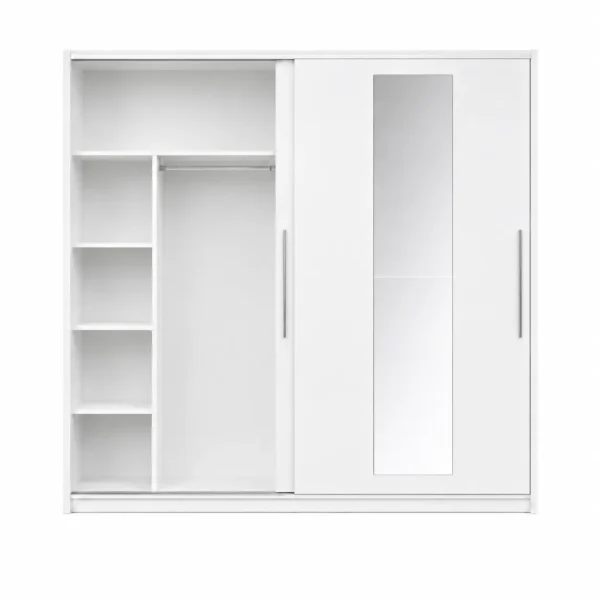 2-Door Sliding Wardrobe with Mirror open