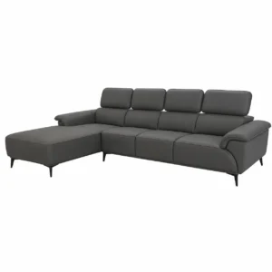 Grey L-Shaped Sectional Sofa with Chaise