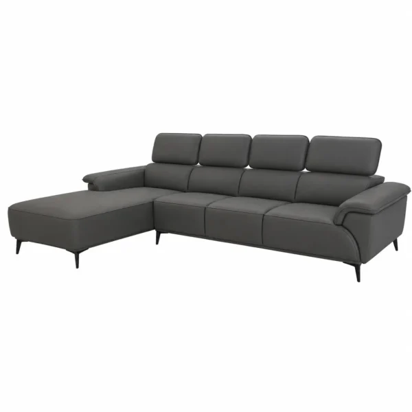 Grey L-Shaped Sectional Sofa with Chaise
