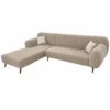 Beige L-Shaped Sectional Sofa with Chaise
