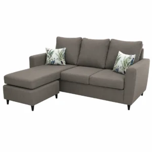 Grey L-Shaped Sofa with Chaise