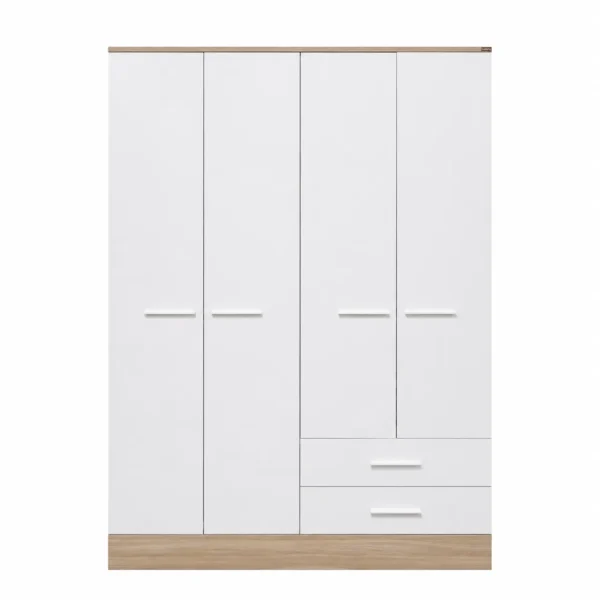 White 4-Door Wardrobe with 2 Drawers White 4-Door Wardrobe with 2 Drawers