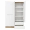 White 4-Door Wardrobe with 2 Drawers right side open White 4-Door Wardrobe with 2 Drawers right side open