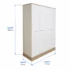 White 4-Door Wardrobe with 2 Drawers Size White 4-Door Wardrobe with 2 Drawers Size