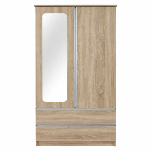 2-Door Wardrobe with Mirror and 2 Drawers 2-Door Wardrobe with Mirror and 2 Drawers