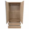 2-Door Wardrobe with Mirror and 2 Drawers Open 2-Door Wardrobe with Mirror and 2 Drawers Open