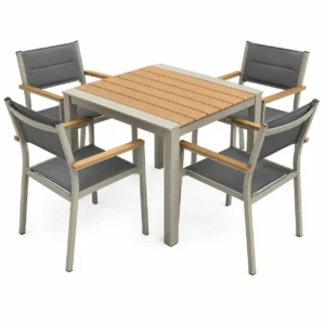 Outdoor Marble Table 4 Chair