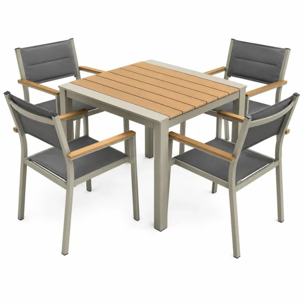 Outdoor Marble Table 4 Chair