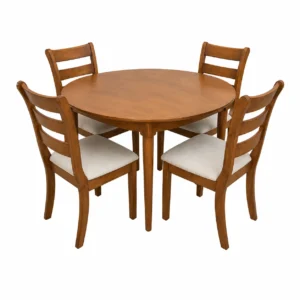 4-Seater Round Wooden Dining Set