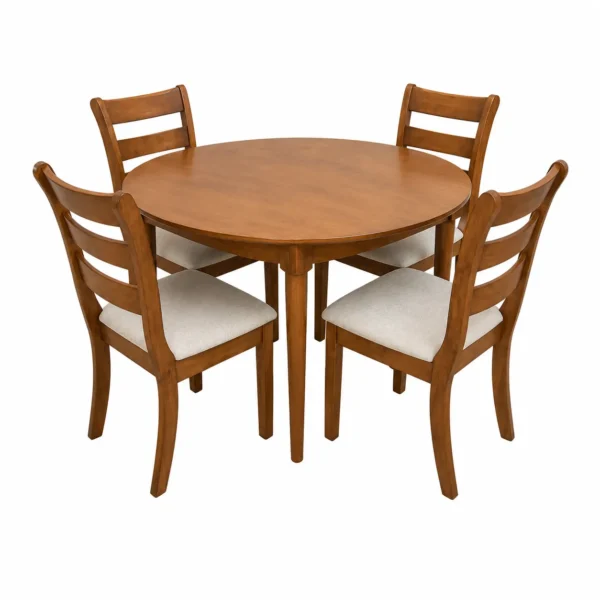 4-Seater Round Wooden Dining Set 4-Seater Round Wooden Dining Set