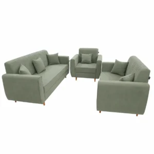 Modern 3-Piece Sofa Set Green Modern 3-Piece Sofa Set Green