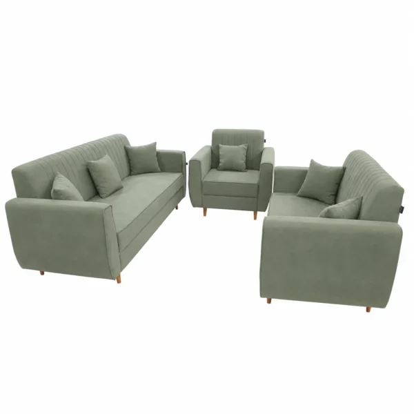 Modern 3-Piece Sofa Set Green Modern 3-Piece Sofa Set Green