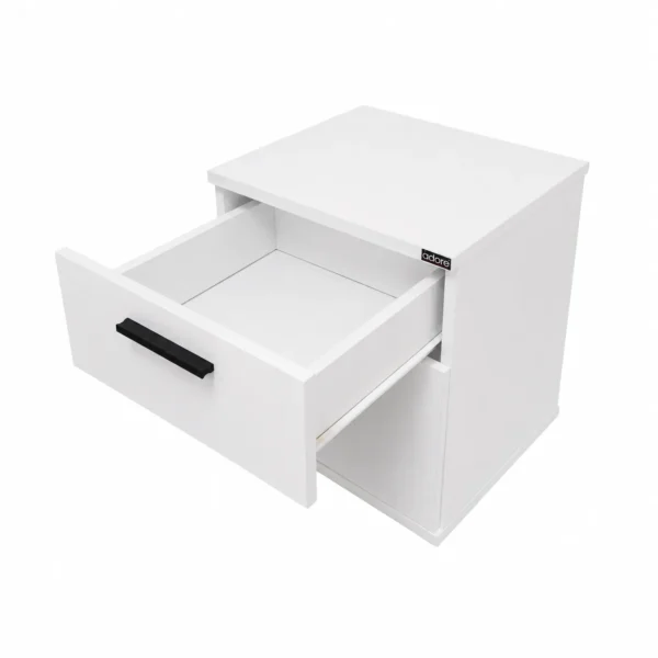 White Night Stand with Drawer open drower
