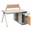 Modern Office Desk with Privacy Panel Modern Office Desk with Privacy Panel open cabinet