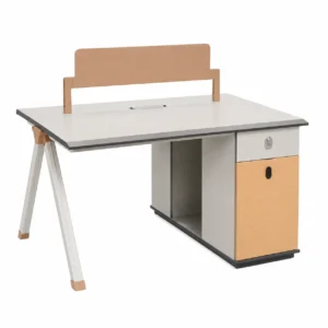 Modern Office Desk with Privacy Panel