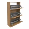 3-Tier Wooden Shoe Cabinet in Seychelles Homemakers open