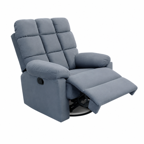 Fabric Recliner Sofa - Plush Cushioned Recliner open