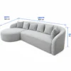 L Shaped Sectional Sofa with Chaise Size