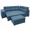 Blue L-Shaped Sofa Bed open Blue L-Shaped Sofa Bed open