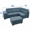 Blue L-Shaped Sofa Bed size Blue L-Shaped Sofa Bed size