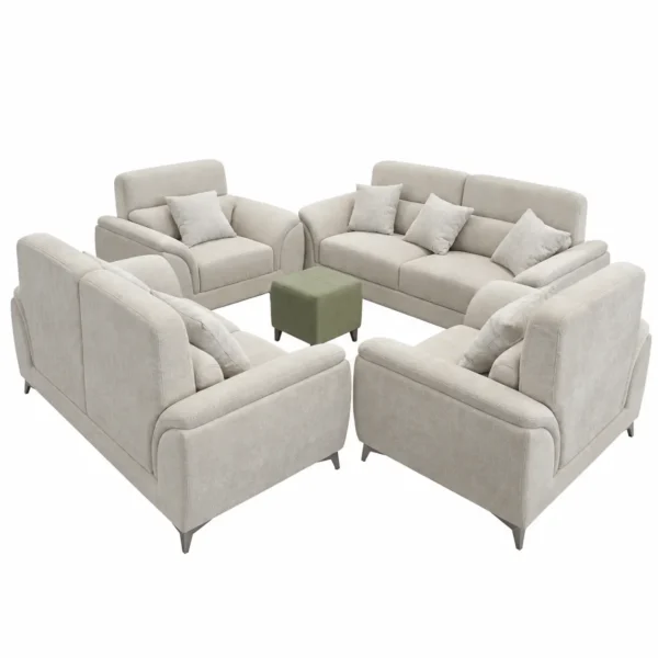 Beige 4-Piece Living Room Sofa Set