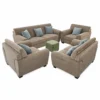 Taupe 4-Piece Sofa Set with Ottoman